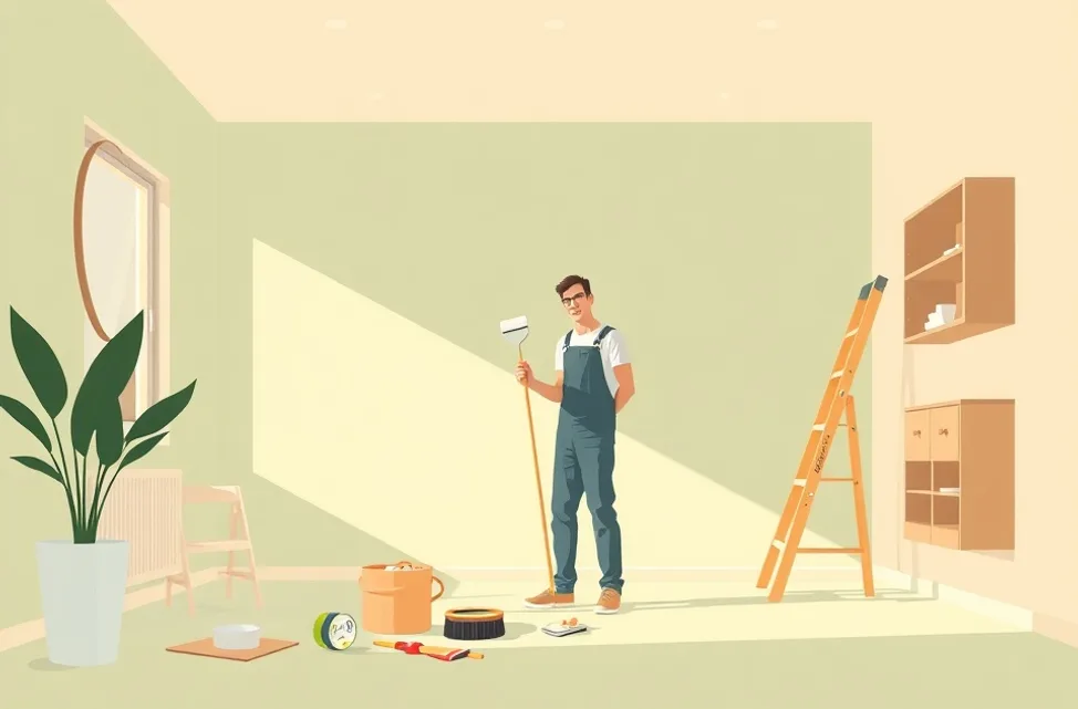 Intérieur rénové après travaux de peinture à Vénissieux