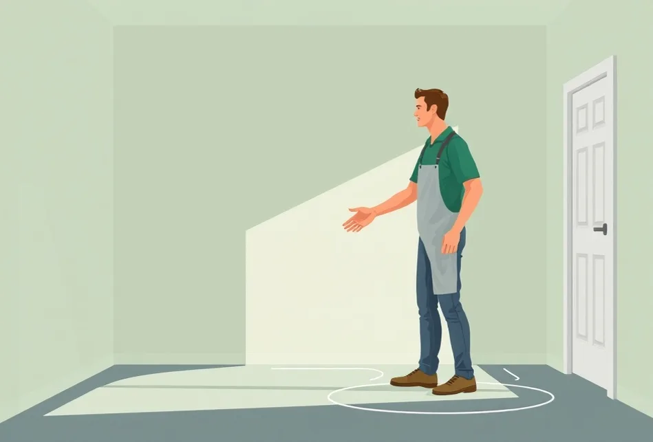Artisan et client se serrant la main dans une pièce fraîchement peinte