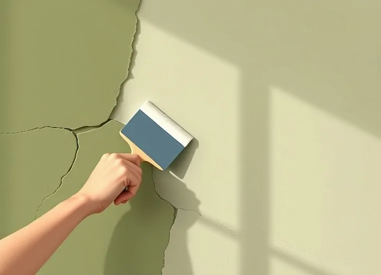 Ponçage et rebouchage des fissures avant mise en peinture